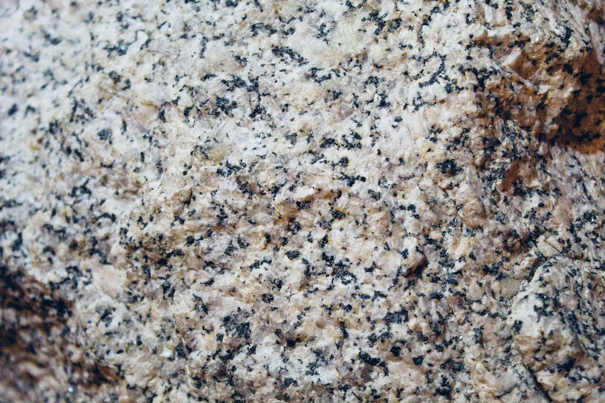 Close-up of brown and black granite countertop stone