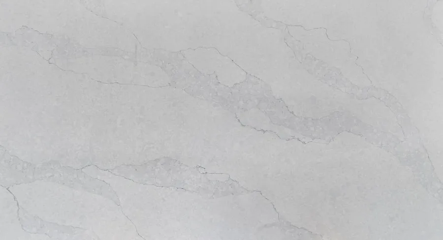 Engineered quartz with soft veining
